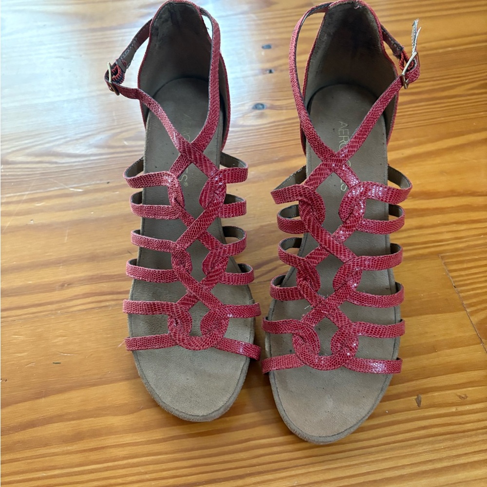 Red Strappy Sandals